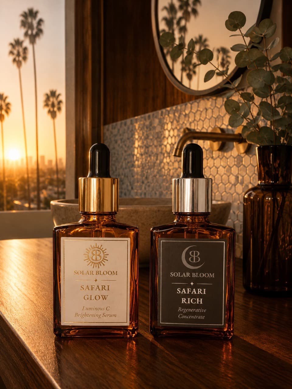 Solar Bloom Glow and Rich face care duo